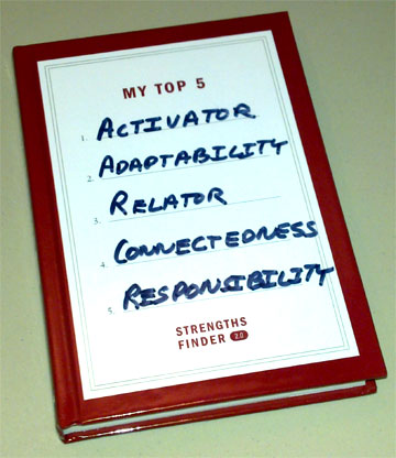cover of StrengthsFinder 2..0 with Mike’s strengths
