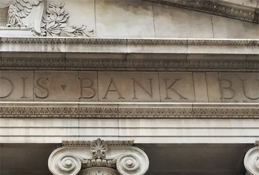 photo of Continental Illinois Bank Building sign in Chicago