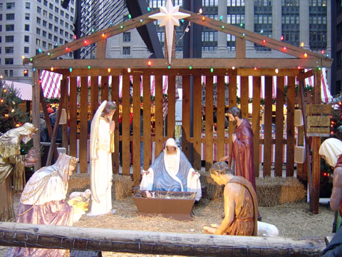 photo for Wordless Wednesday - Nativity at Daley Plaza in Chicago - Merry Christmas!
