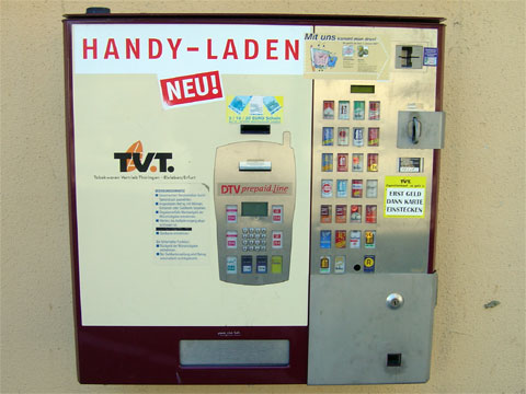 photo of Combination Mobile Phone Card and Cigarette Vending Machine in Erfurt Germany