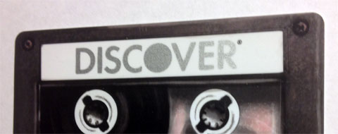 photo of Discover card with cassette tape design