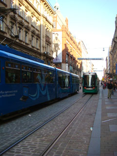 photo of tram cars in Helsinki, Finland