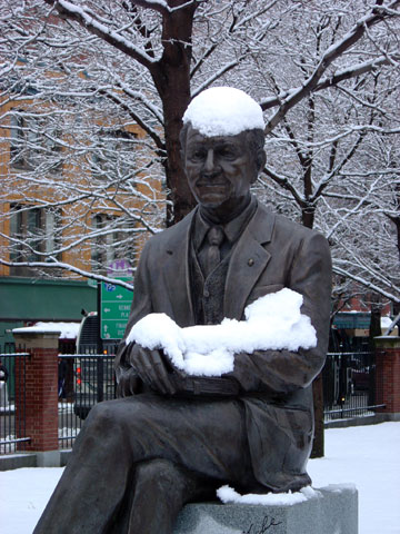 Wordless Wednesday - Snow on Statue at Johnson & Wales University, Providence, Rhode Island