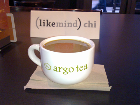 photo of likemind Chicago sign at Argo Tea