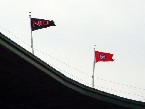 Wordless Wednesday - Northern Illinois University Flag Over Wrigley Field