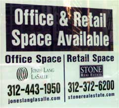 Office Space For Rent window sign