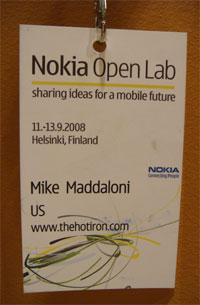 photo of my Nokia OpenLab nametag