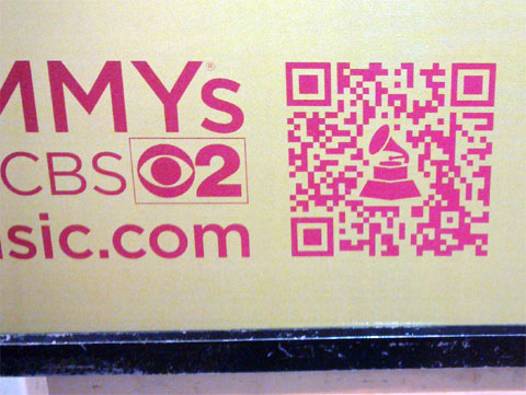 photo of Grammy Awards ad QR code for Katy Perry