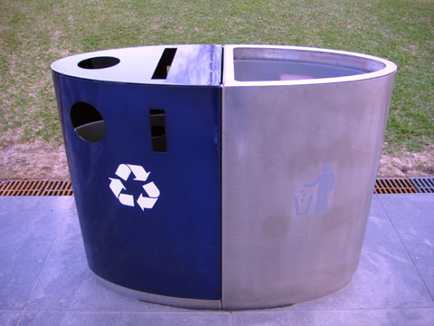 Wordless Wednesday - Combo Recycling and Trash Can at Millennium Park, Chicago