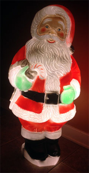 photo of plastic illuminated Santa Claus