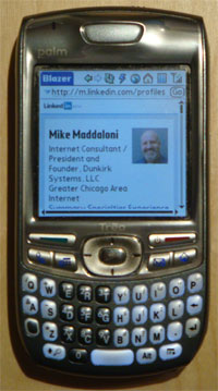 photo of Treo with Mike's LinkedIn profile