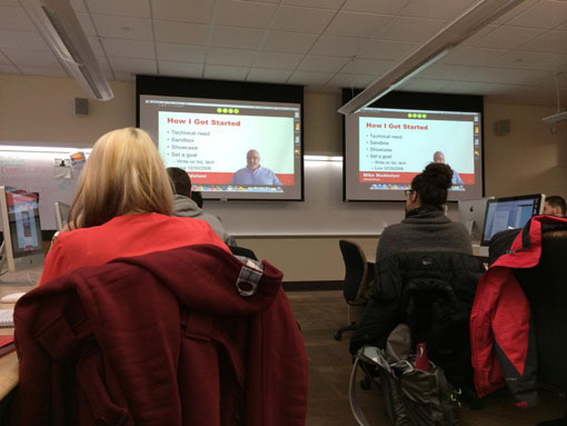 photo of Mike Maddaloni presenting at UW-Oshkosh