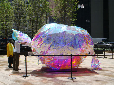 Wordless Wednesday - Giant Wrapper Art at Looptopia 2008 in Chicago