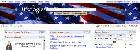 Mike's new iGoogle screen