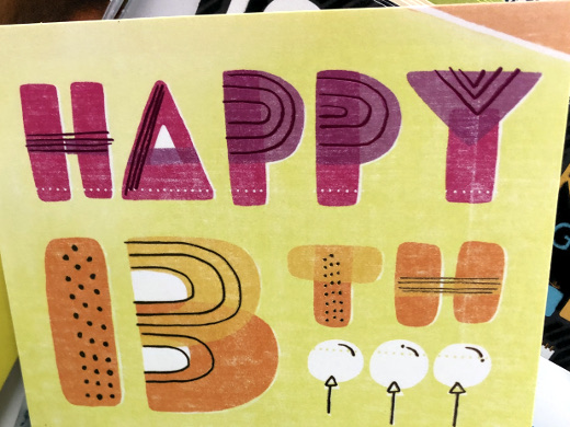 photo of a 13th birthday card