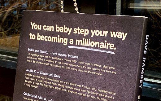 photo of back cover of Baby Steps Millionaire
