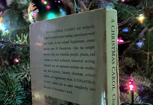  photo of back cover of A Christmas Carol