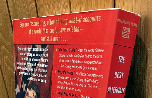 photo of back cover of The Best Alternative History Stories Of The 20th Century