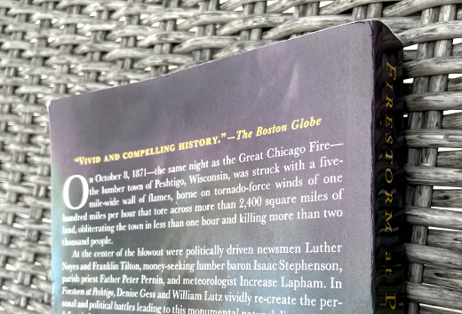 photo of back cover of Firestorm at Peshtigo photo of back cover of Firestorm at Peshtigo