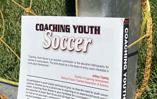 photo of the back cover of Coaching Youth Soccer