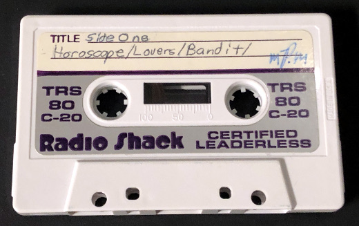 photo of an early computer cassette tape
