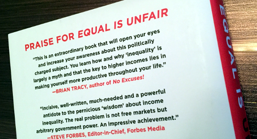 photo of Equal is Unfair back cover