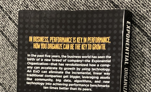 photo of back cover of Exponential Organizations