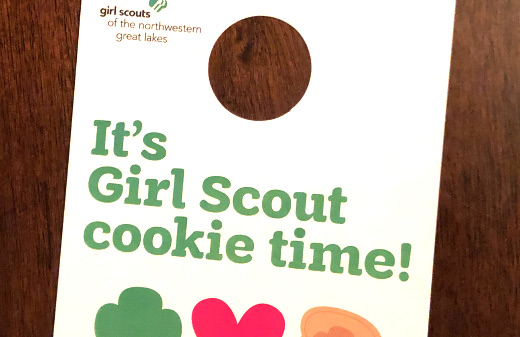 photo of Girl Scouts Cookies door tag