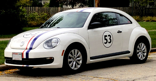 photo of Volkswagen Beetle painted as Herbie The Love Bug