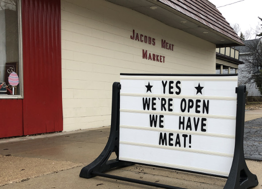 photo of sign at Jacob’s Meat Market