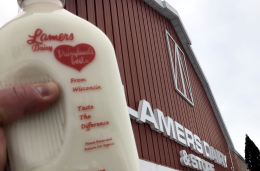 photo of Lamers Dairy and milk bottle photo of Lamers Dairy and milk bottle