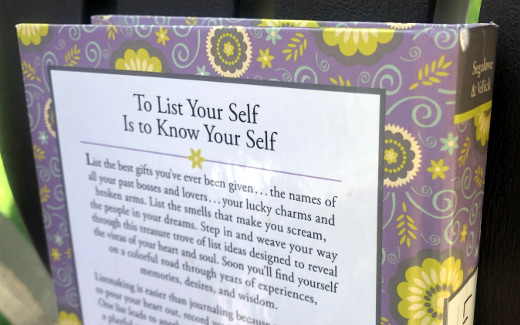 photo of back cover of List Your Self