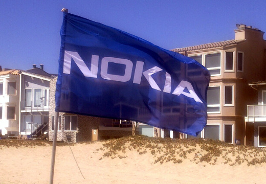 photo of Nokia flag on Sunset Beach California photo of Nokia flag on Sunset Beach California