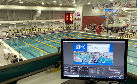 photo of livestreaming OSHY Swim Team meet