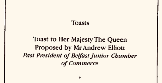 photo of toast to Her Majesty the Queen
