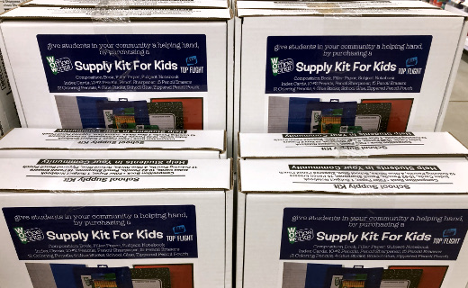 photo of school supply donation kits