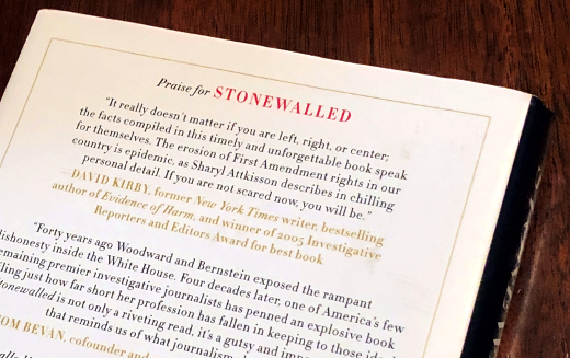 photo of the back cover of Stonewalled