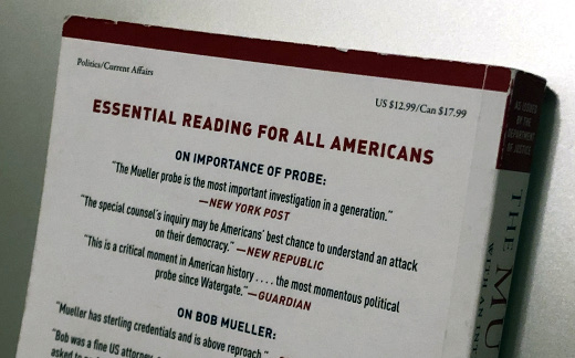 photo of the back cover of The Mueller Report