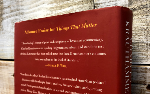 photo of back cover of Things That Matter