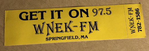 photo of WNEK-FM bumper sticker from 1988