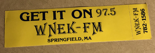 photo of WNEK-FM bumper sticker from 1988 photo of WNEK-FM bumper sticker from 1988