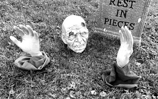 photo of Halloween zombie graveyard