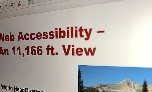 screenshot of Web Accessibility presentation